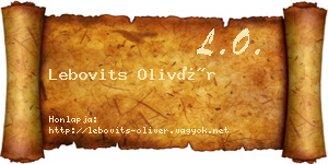 Lebovits Olivér névjegykártya