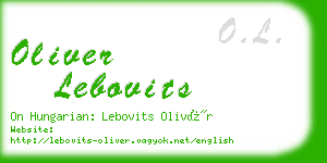 oliver lebovits business card